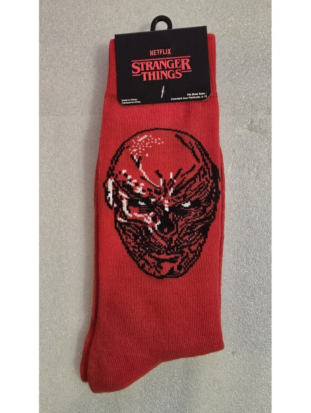 NEW Netflix Stranger Things Men's Novelty Crew Socks VECNA Red Black Size 6-12